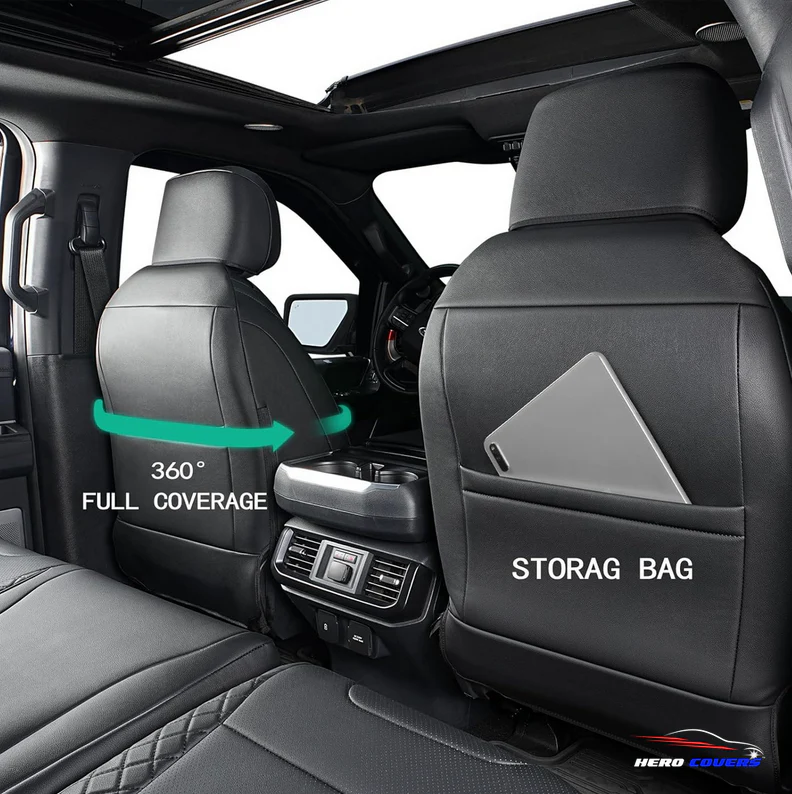 Black Diamond Stiched Custom Car Seat Covers - Image 3