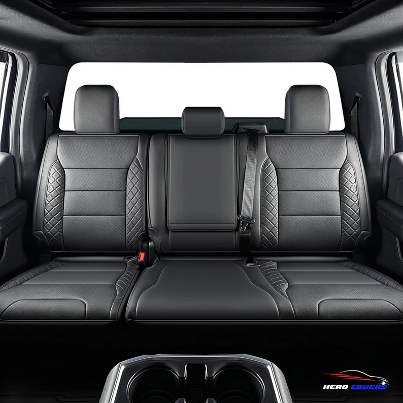 Black Diamond Stiched Custom Car Seat Covers - Image 4