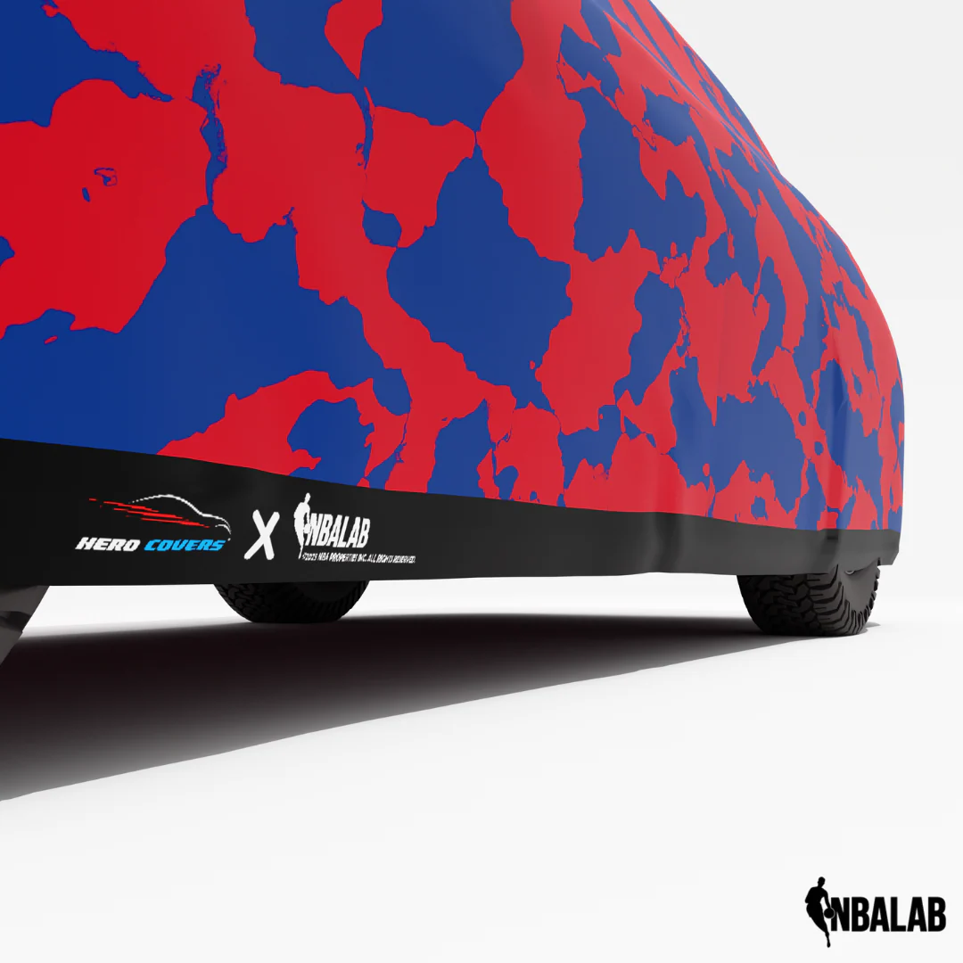 Officially Licensed Detroit Pistons Comouflage Car Covers – Indoor & Outdoor | NBA Protection | HeroCovers - Image 4