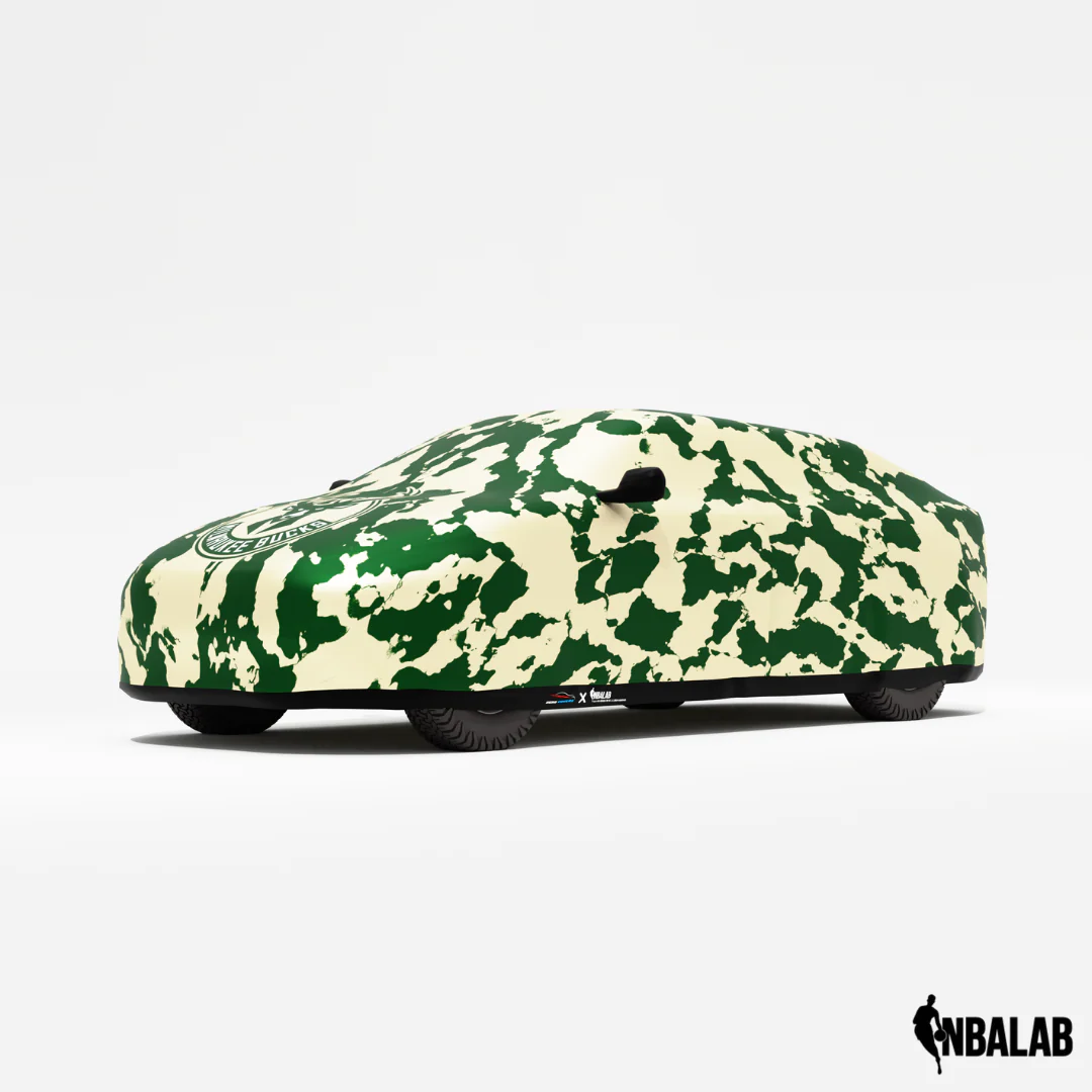 Officially Licensed Milwaukee Bucks Comouflage Car Covers β Indoor & Outdoor | NBA Protection | HeroCovers - Image 2