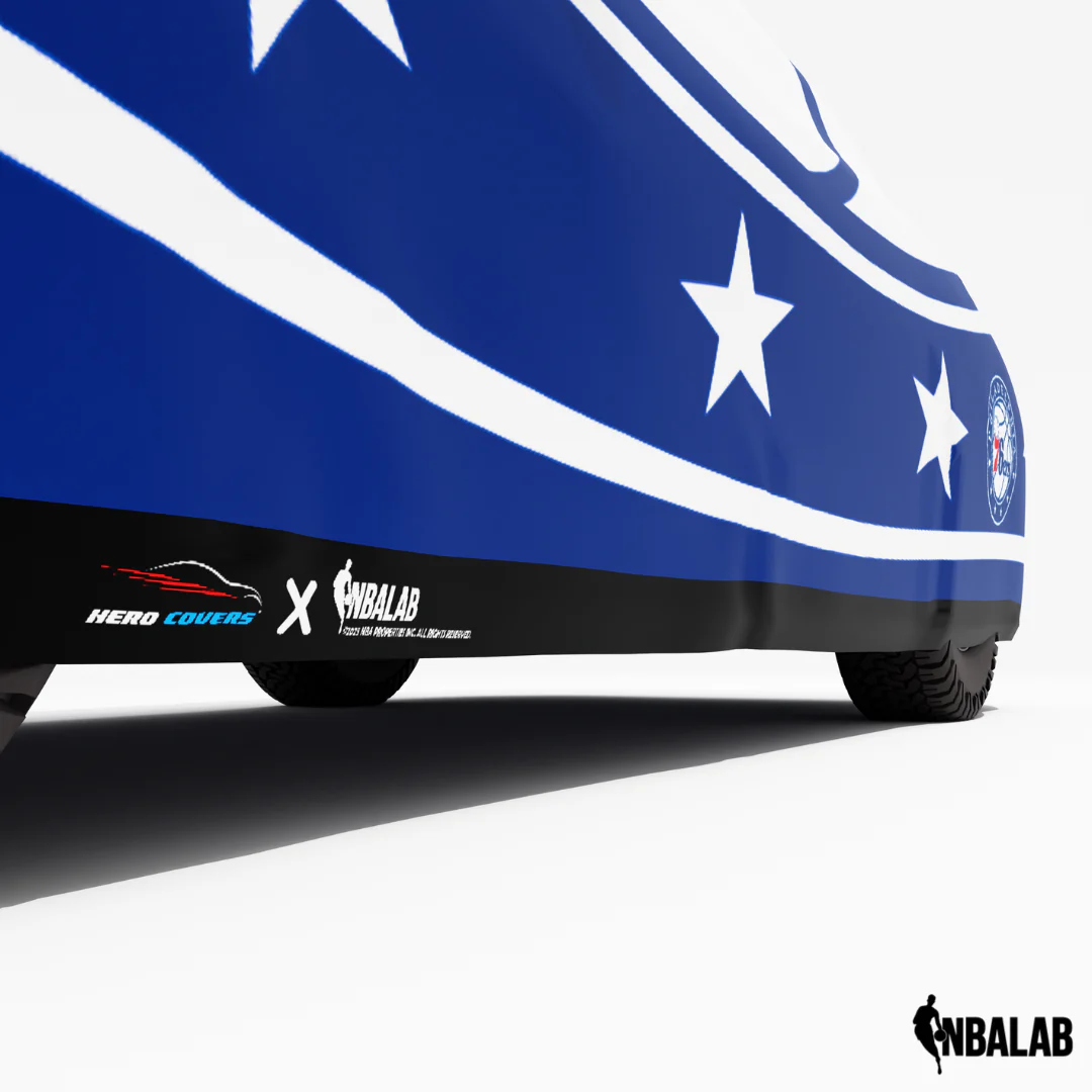 Officially Licensed Philadelphia Cover Stretch Logo – Indoor & Outdoor | NBA Protection | HeroCovers - Image 4