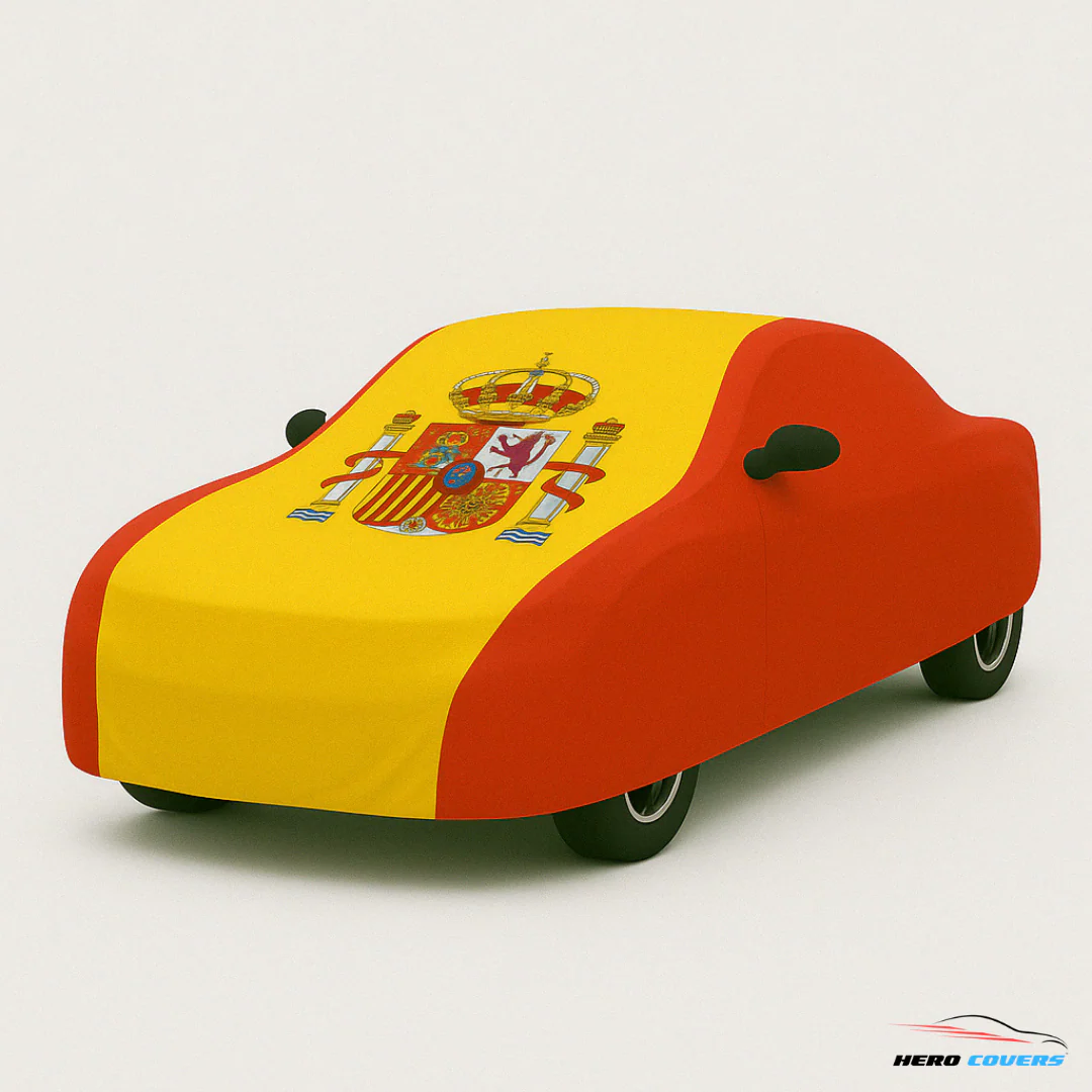 Spain Flag Design Car Cover | Premium Indoor or Outdoor Protection | HeroCovers - Image 3
