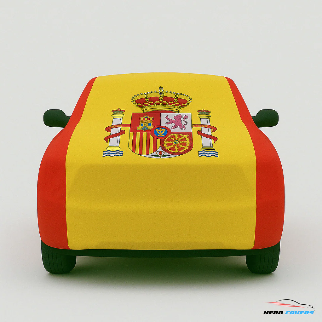 Spain Flag Design Car Cover | Premium Indoor or Outdoor Protection | HeroCovers - Image 5